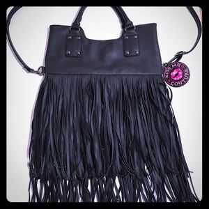 Kiss Me Couture fringed  vegan leather purse